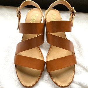 Franco Sarto Tan wedge sandal - size 9